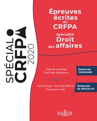 Épreuves écrites du CRFPA - Spécialité Droit des affaires - 1re ed.