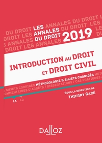 Annales Introduction au droit et droit civil 2019