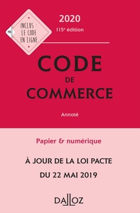 Code de commerce 2020, annoté - 115e ed.