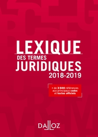 Lexique des termes juridiques 2018-2019 - 26e éd.