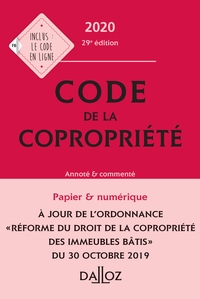 Code de la copropriété 2020, Annoté et commenté - 29e ed.