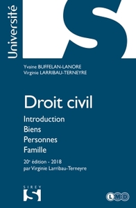 DROIT CIVIL. INTRODUCTION BIENS PERSONNES FAMILLE - 20E ED.