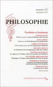Philosophie 127 Fondation et fondement