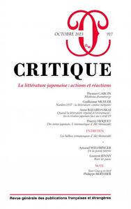 CRITIQUE 917 - LA LITTERATURE JAPONAISE : ACTIONS ET REACTIONS