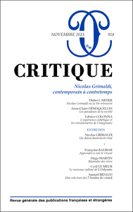 Critique 918 : Nicolas Grimaldi