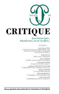 CRITIQUE 924 - VOL924 - JEAN-FABIEN SPITZ : REPUBLICAINS, ENCORE UN EFFORT