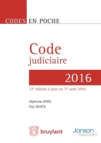 Code judiciaire 2016 -