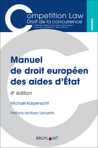 Manuel de droit européen des aides d'Etat