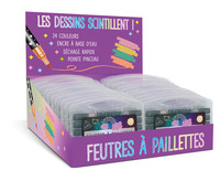 DISPLAY 20 BOITES DE 12 FEUTRES A PAILLETTES (24 COULEURS)