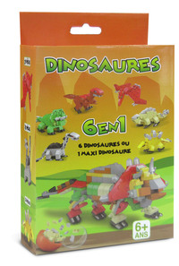 BOITE DINOSAURES A CONSTRUIRE - 6 EN 1