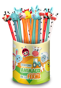 BOITE 24 CRAYONS ANIMAUX DE LA FERME (6 MODELES/4EX)