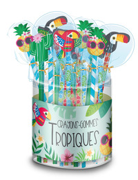 BOITE 24 CRAYONS GOMMES TROPIQUES