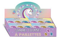 DISPLAY 24 SETS 3 GOMMES LICORNES A PAILLETTES