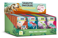 DISPLAY 24 MAQUETTES DINOSAURES PHOSPHORESCENTS (4 MODELES/6 EX.)