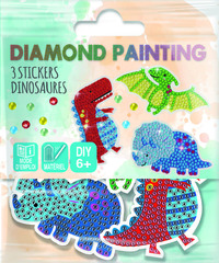 STICKERS X 3 DINOSAURES DIAMOND PAINTING