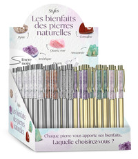 DISPLAY 36 STYLOS LITHOTHERAPIE - LES BIENFAITS DES PIERRES NATURELLES