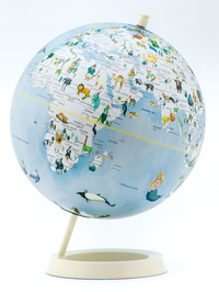 GLOBE 25 CM BLEU ENFANT ILLUSTRE