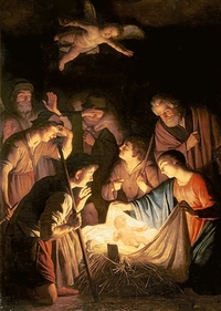 CARTES DE VOEUX MAGNIFICAT 2024 - PACK DE 10 EX L'ADORATION DES BERGERS VAN HONTHORST