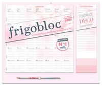 Frigobloc Mensuel 2027 Tendance déco Rose - Calendrier organiseur familial (de janv. à déc. 2027)