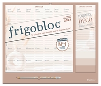 Frigobloc Mensuel 2027 Tendance déco Beige - Calendrier organiseur familial (de janv. à déc. 2027)