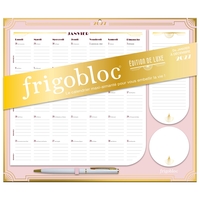 Frigobloc Mensuel 2027 édition de luxe rose - Calendrier organiseur familial (de janv. à déc. 2027)