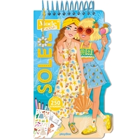 CARNET CREATIF MODE ACADEMY SOLEIL (AVEC UN BRACELET) - AVEC 250 STICKERS