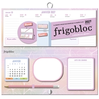 Frigobloc Hebdomadaire à aimanter et à refermer  2027 (de janv. à dec. 2027) - 12 mois