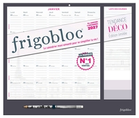 Frigobloc Mensuel 2027 Tendance déco Noir - Calendrier organiseur familial (de janv. à déc. 2027)