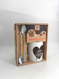 COFFRET NESTLE MAXI-MUG A PARTAGER - + 2 CUILLERES