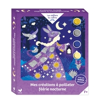 Mes tableaux Féerie nocturne paillettes et sable phospho - coffret avec accessoires