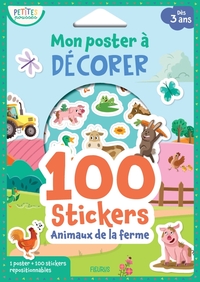 Mon poster à décorer - 100 stickers - Animaux de la ferme