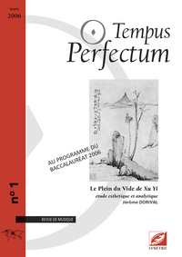 TEMPUS PERFECTUM N  1 : LE PLEIN DU VIDE DE XU YI, ETUDE ESTHETIQUE ET ANALYTIQUE