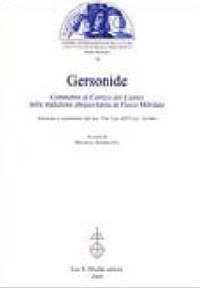 GERSONIDE. COMMENTO AL "CANTICO DEI CANTICI" NELLA TRADUZIONE EBRAICO-LATINA DI FLAVIO MITRIDATE