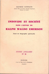 INDIVIDU ET SOCIETE DANS L'OEUVRE DE RALPH WALDO EMERSON