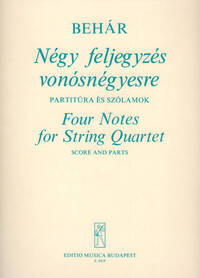 VIER ANMERKUNGEN FUR STREICHQUARTETT MUSIQUE D'ENSEMBLE