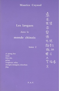 LES LANGUES DANS LE MONDE CHINOIS T.2