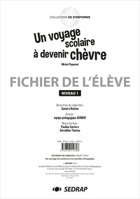 VOYAGE SCOLAIRE A DEVENIR CHEVRE - FICHIER GS