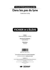 DANS LES PAS DU LYNX - FICHIER PEDAGOGIQUE