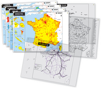 4 CARTES FRANCE + 3 CALQUES