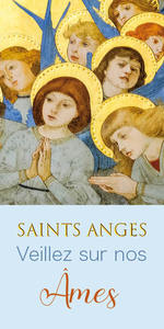 Les saints anges - Lot de 10 cartes de communion - Vernis 3D