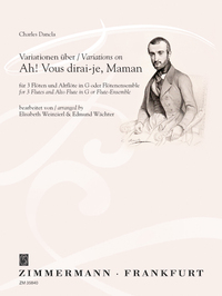 VARIATIONS ON "AH! VOUS DIRAI-JE, MAMAN" - 3 FLUTES AND ALTOFLUTE IN G OR FLUTESENSEMBLE. PARTITION