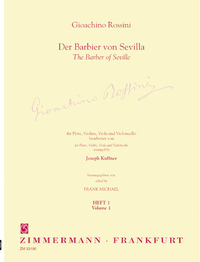 LE BARBIER DE SEVILLE - FLUTE, VIOLIN, VIOLA AND CELLO. PARTITION ET PARTIES.