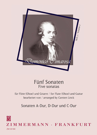 CINQ SONATES - SONATEN A-DUR, D-DUR, C-DUR. FLUTE (OBOE) AND GUITAR.