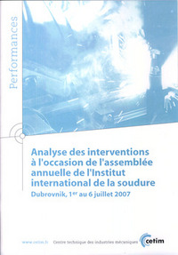 Analyse des interventions à l'occasion de l'assemblée annuelle de l'Institut international de la soudure, Dubrovnik, 1er au 6 ju