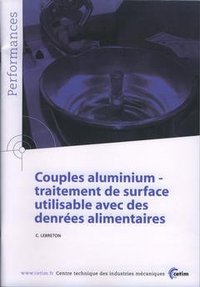 Couples aluminium-traitement de surface utilisable avec des denrées alimentaires