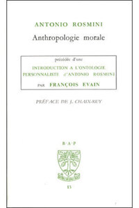 BAP N13 - INTRODUCTION A L'ONTOLOGIE PERSONNALISTE D'AANTONIO ROSMINI