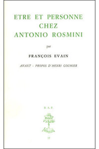 Bap n32 - Être et personne chez Antonio Rosmini