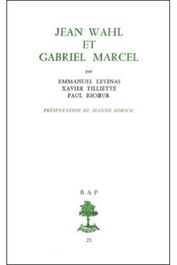 Bap n21 - Jean Wahl et Gabriel Marcel