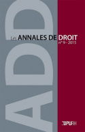 LES ANNALES DE DROIT 9/2015