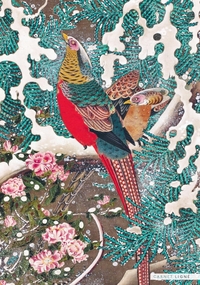 Carnet Hazan ligné Jakuchu-faisan doré dans l'estampe japo 12 x 17 cm (papeterie)